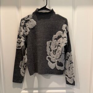 1. State Gray Floral Turtleneck Sweater